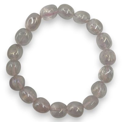 Rozenkwarts armband met regenboog glans 8/12mm