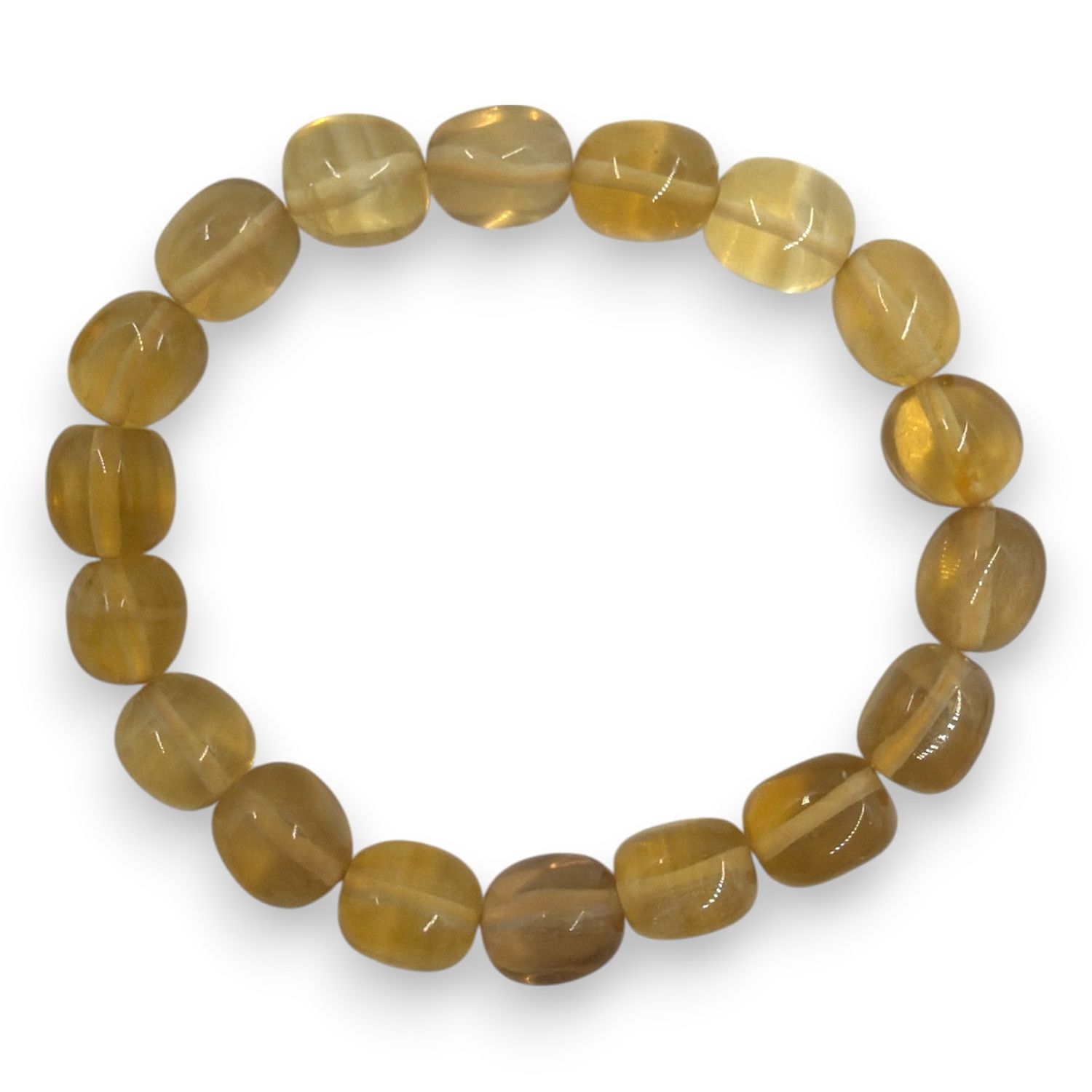 Gele fluoriet armband 8/12mm