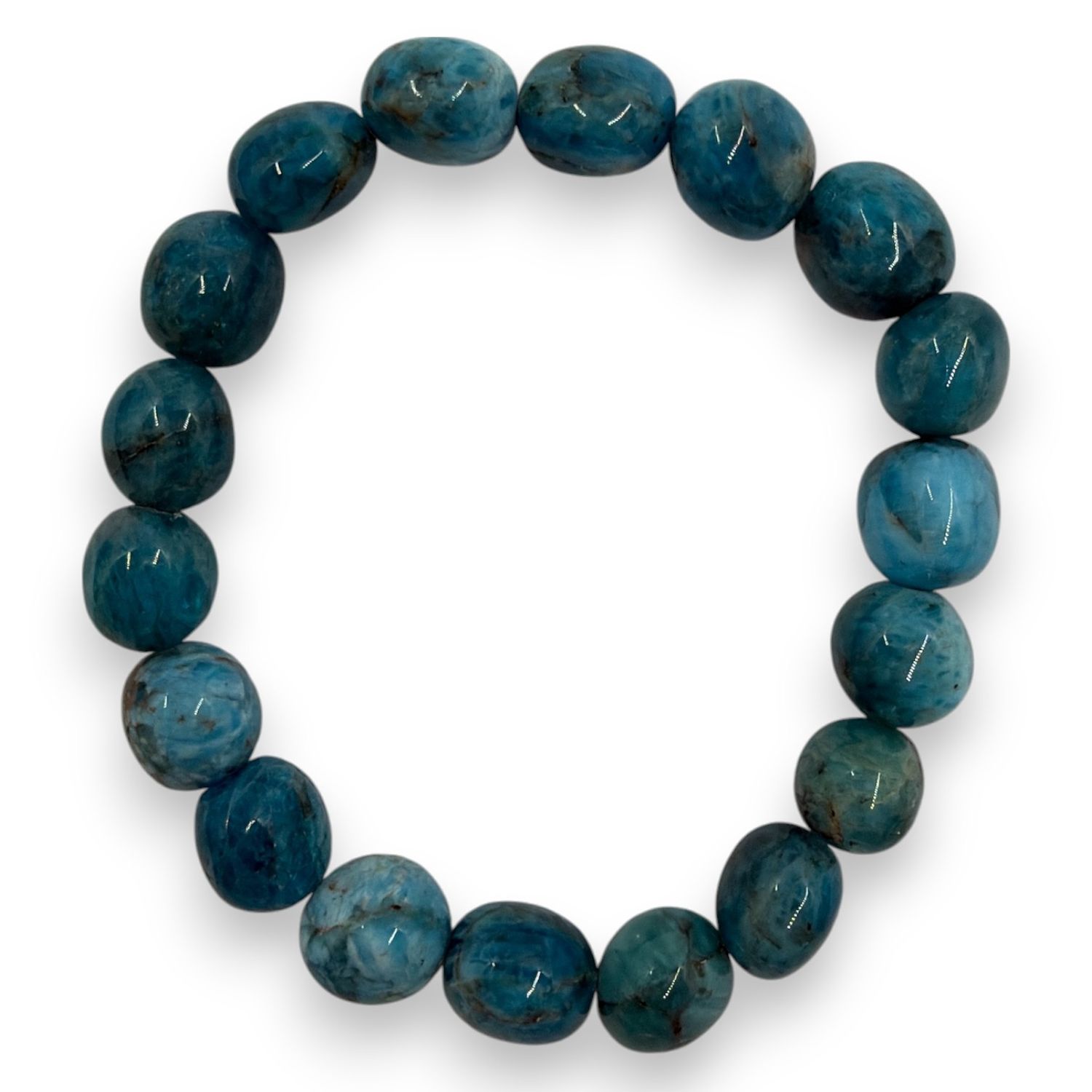 Blauwe apatiet armband 7/12mm