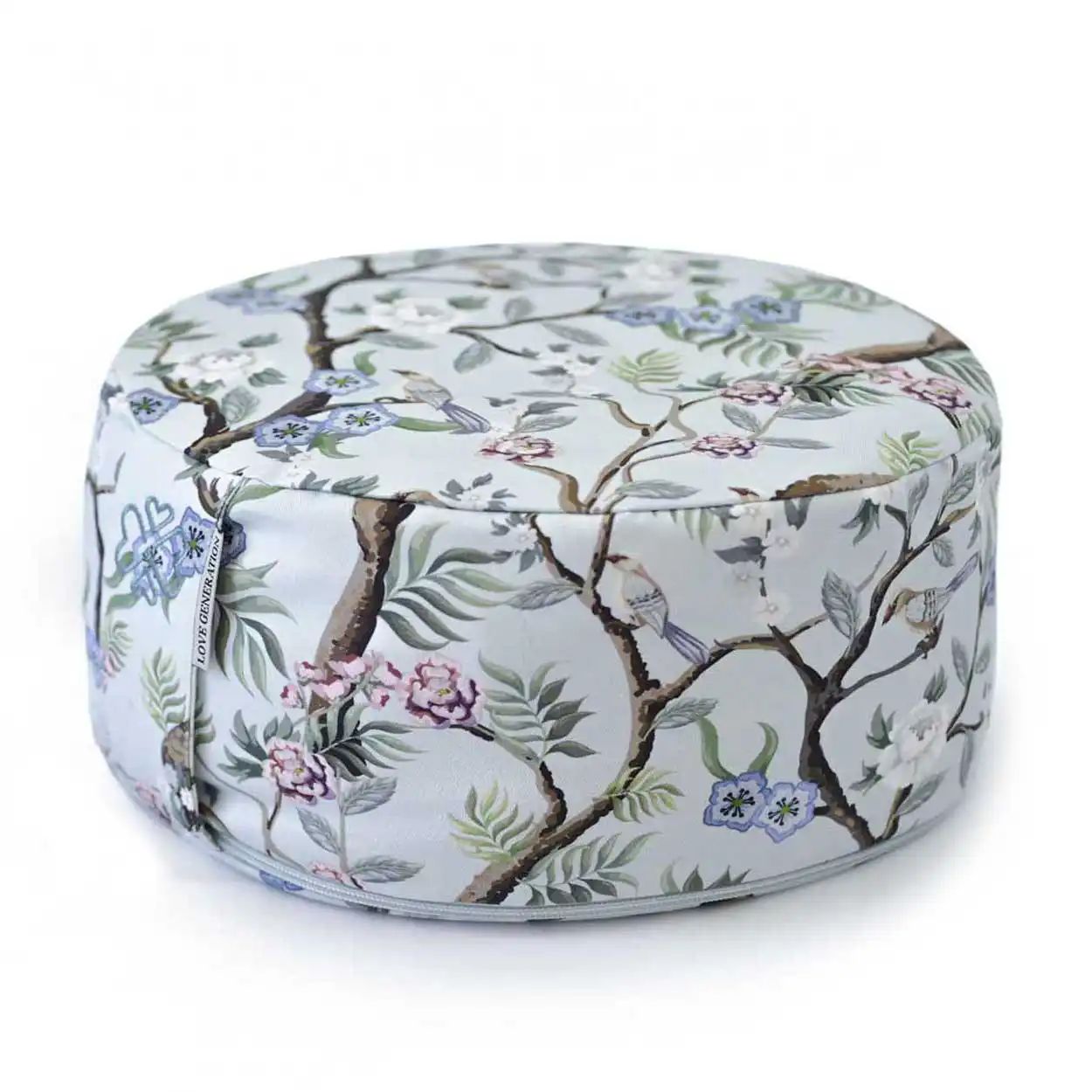 Meditatiekussen Rond – Katoen &amp; Boekweitvulling –  Blossom Birds