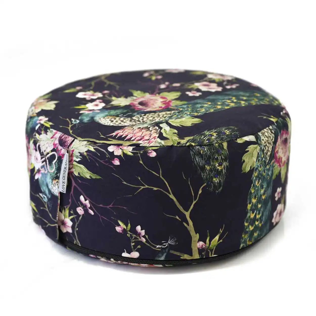Meditatiekussen Rond – Katoen &amp; Boekweitvulling –Royal Peacock