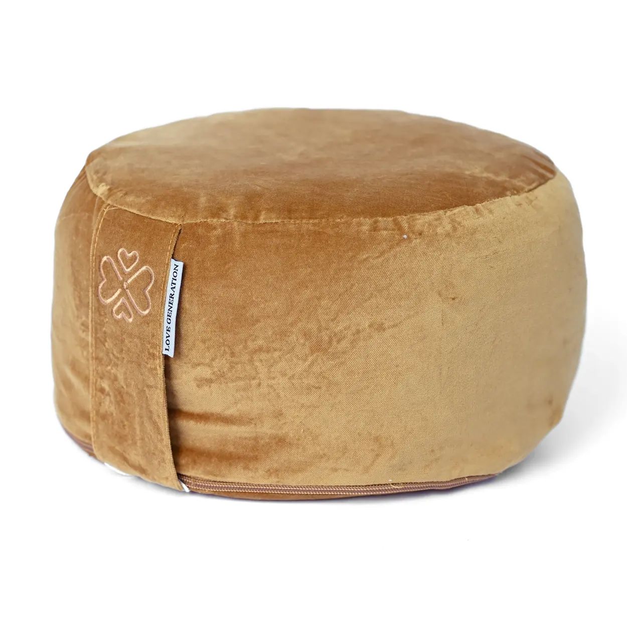 Meditatiekussen Fluweel Rond – Katoen &amp; Boekweitvulling – Gold