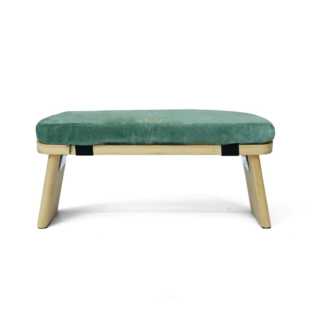 Meditatiebankje van Bamboe – Inklapbaar – Velvet Kussen – Sea Green
