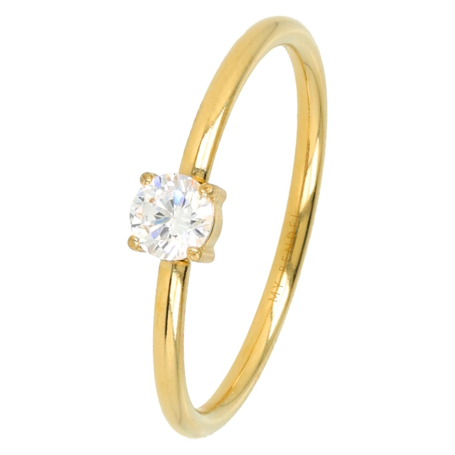 Fijne Ring met Kleine Zirkonia - Crystal, Maat: Maat 16