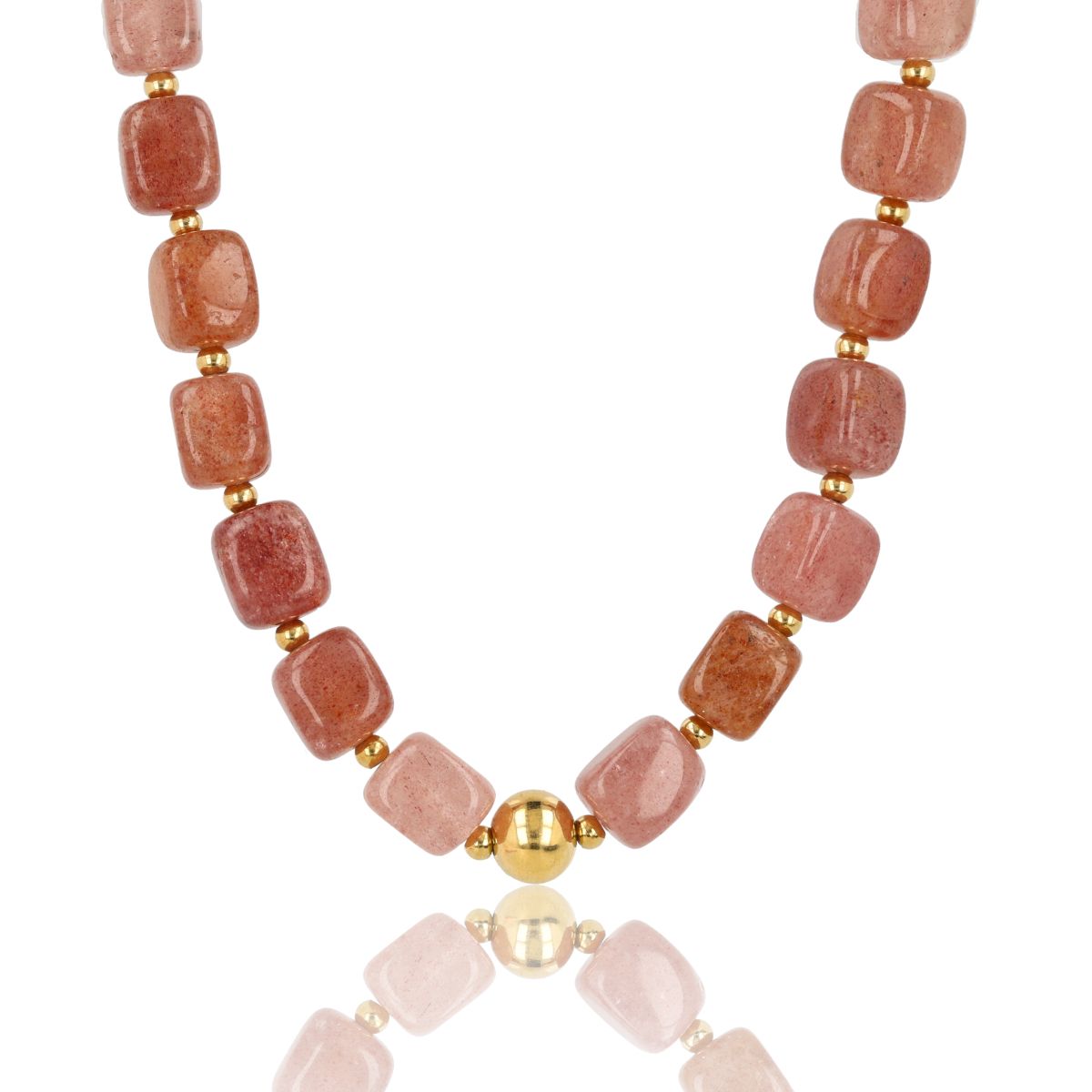 Bold Ketting met Edelstenen - Aardbeienkwarts
