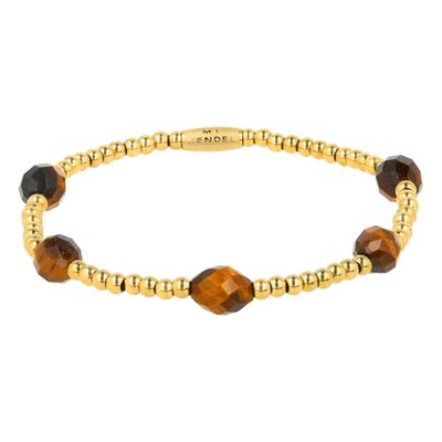 Edelstenen Armband met Facetgeslepen Ovale Kralen - Tijgeroog