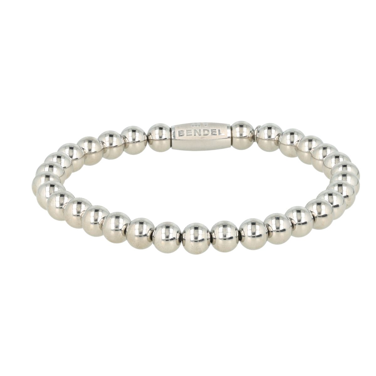 Elastische Kralenarmband - 6 mm - Zilver