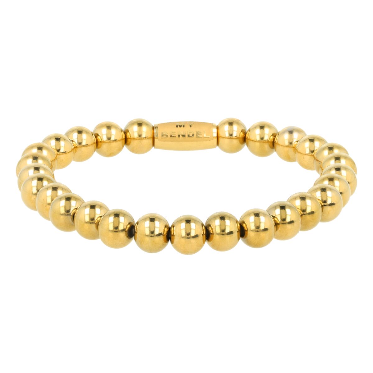 Elastische Kralenarmband - 6 mm - Goud
