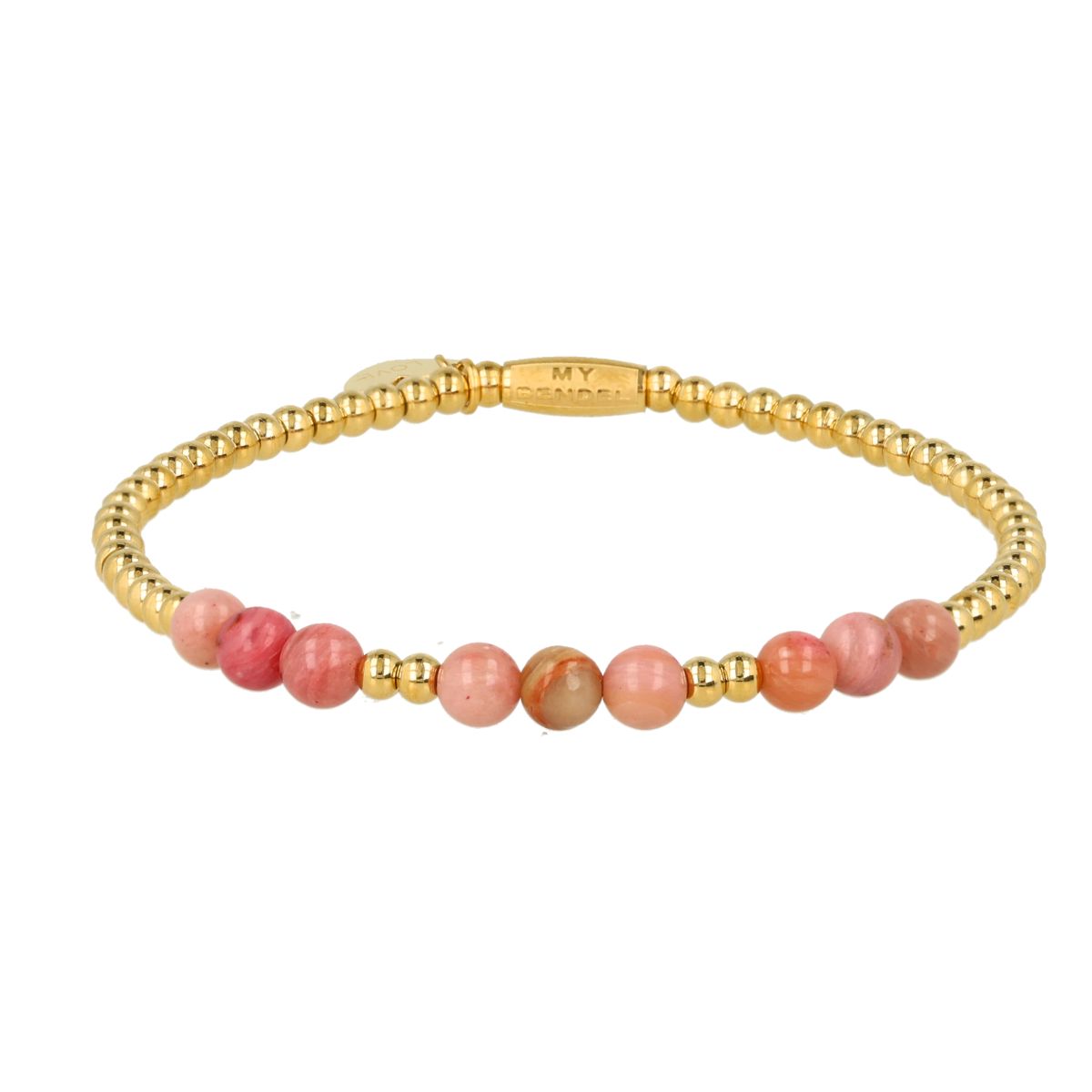 Armband met Facetgeslepen Edelstenen Kralen - Rhodoniet