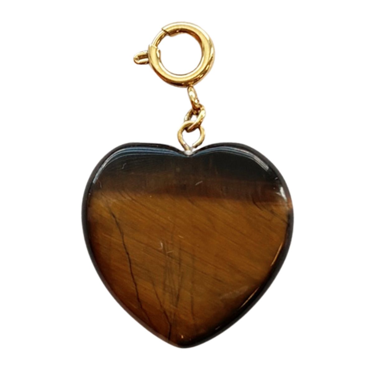 Edelstenen Hart Bedel - 25 mm - Tijgeroog