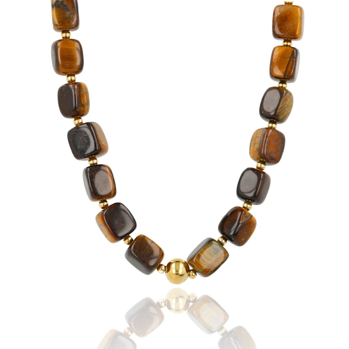 Bold Ketting met Edelstenen - Tijgeroog