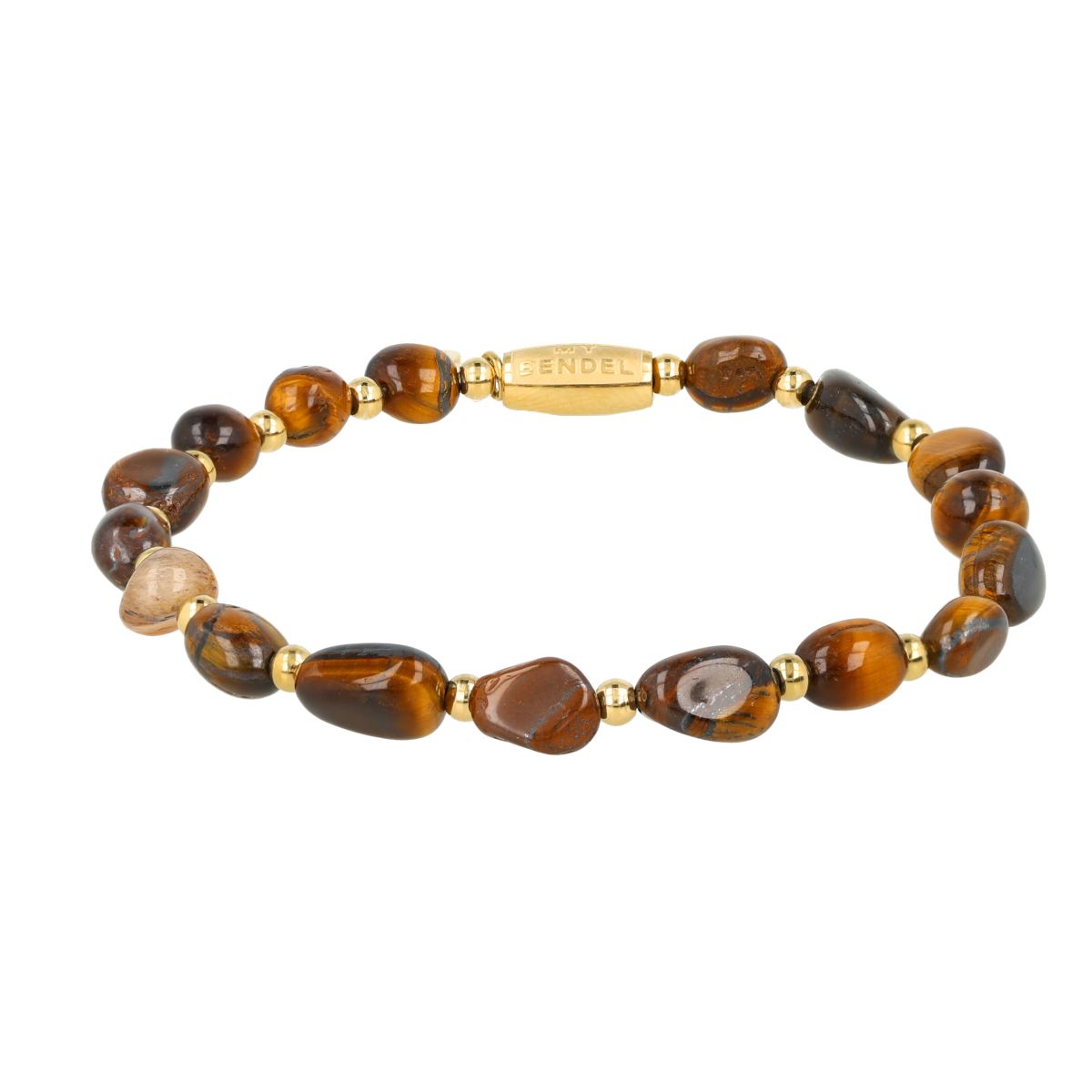 Edelstenen Armband met Organische Vormen - Tijgeroog