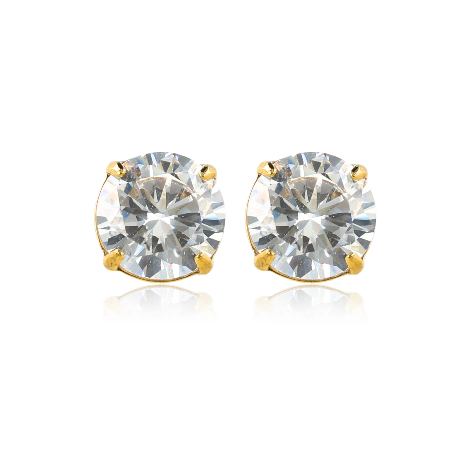 Ronde Studs van Zirkonia - 8 mm - Goud