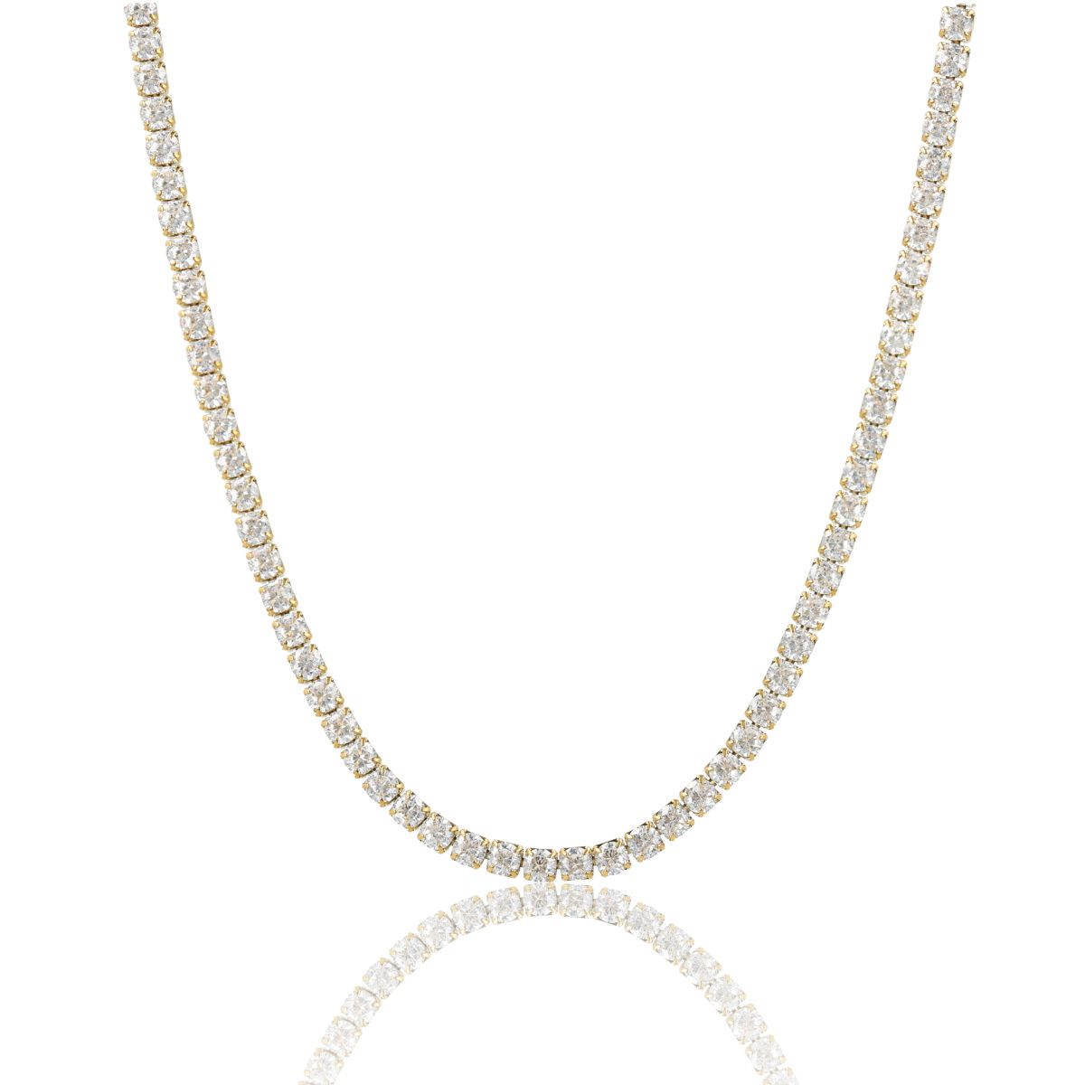 Ketting met Zirkonia Steentjes - Goud