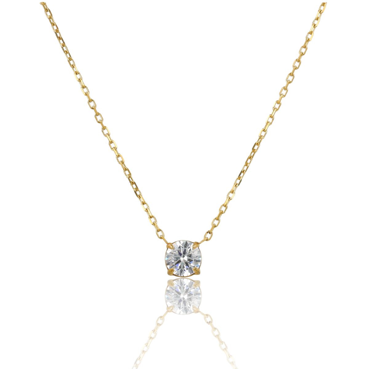 Ketting met Ronde Zirkonia - Goud