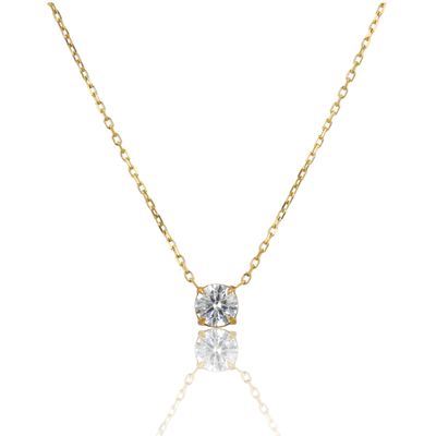 Ketting met Ronde Zirkonia - Goud
