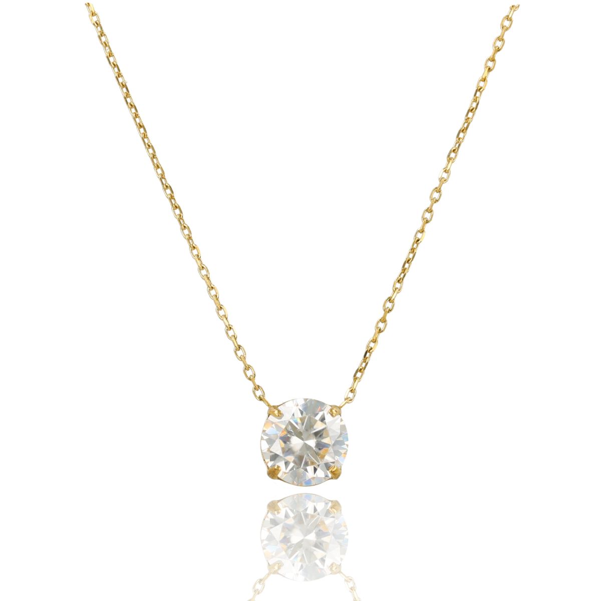 Ketting met Ronde Moissaniet - Goud 8 mm