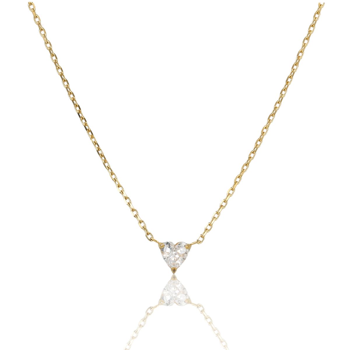 Ketting met Zirkonia Hartje - Goud