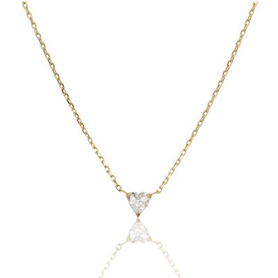 Ketting met Zirkonia Hartje - Goud