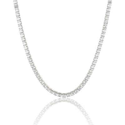 Ketting met Zirkonia Steentjes - Zilver