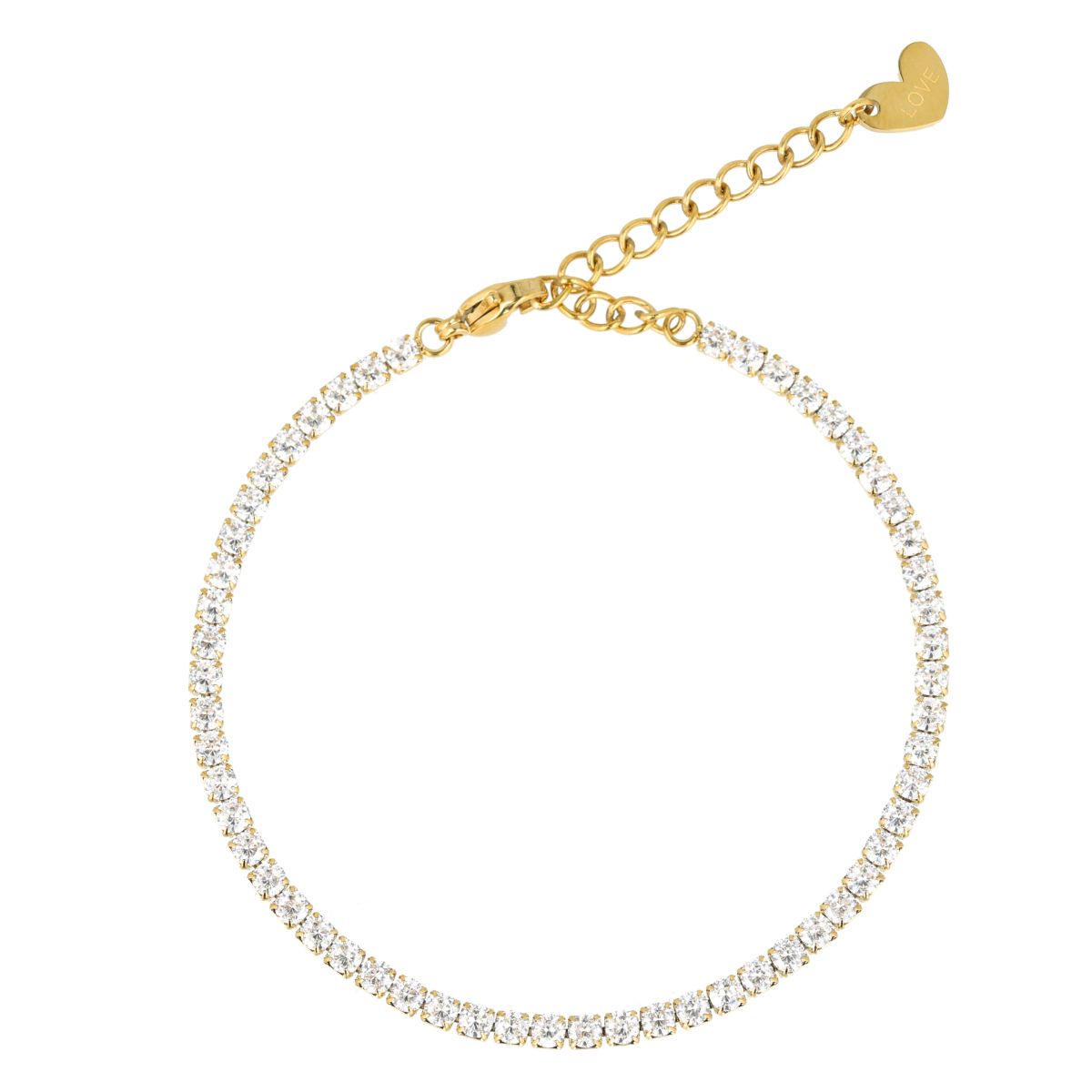 Tennisarmband met Zirkonia Steentjes - Goud