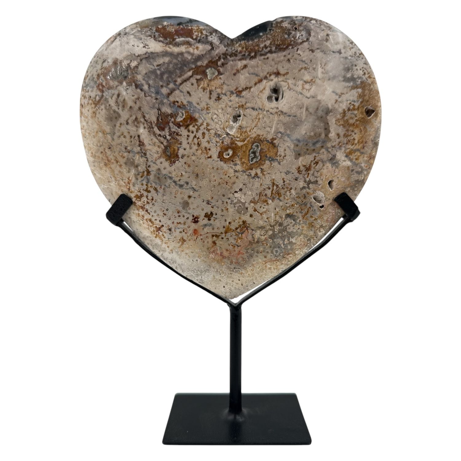 Versteend hout hart op standaard - 794 gram