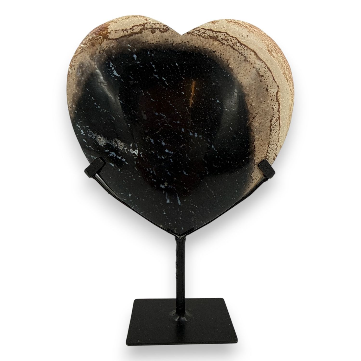 Versteend hout hart op standaard - 768 gram