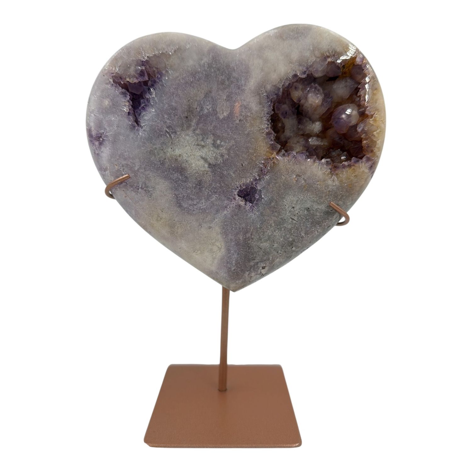 Roze amethist hart op standaard - 1.16kg