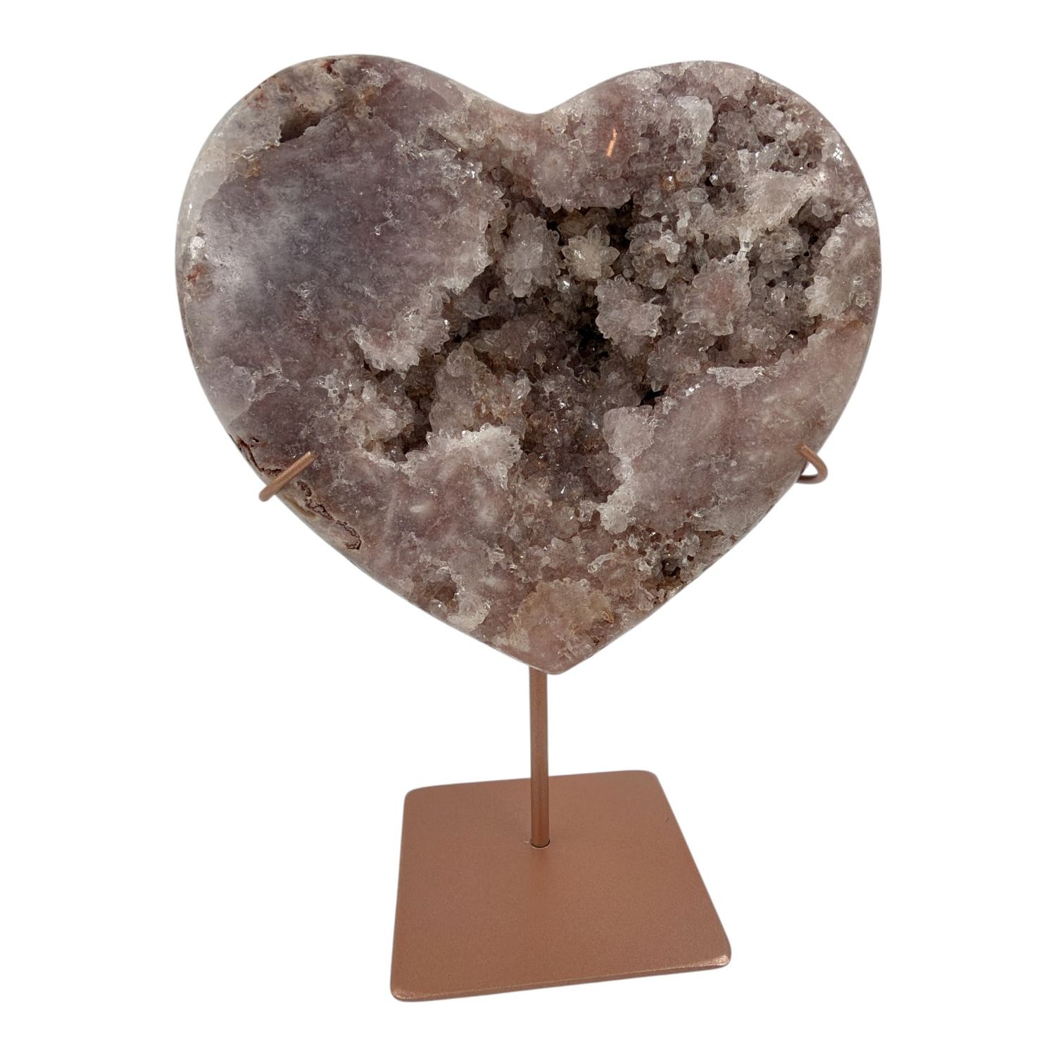 Roze amethist hart op standaard - 1.05kg