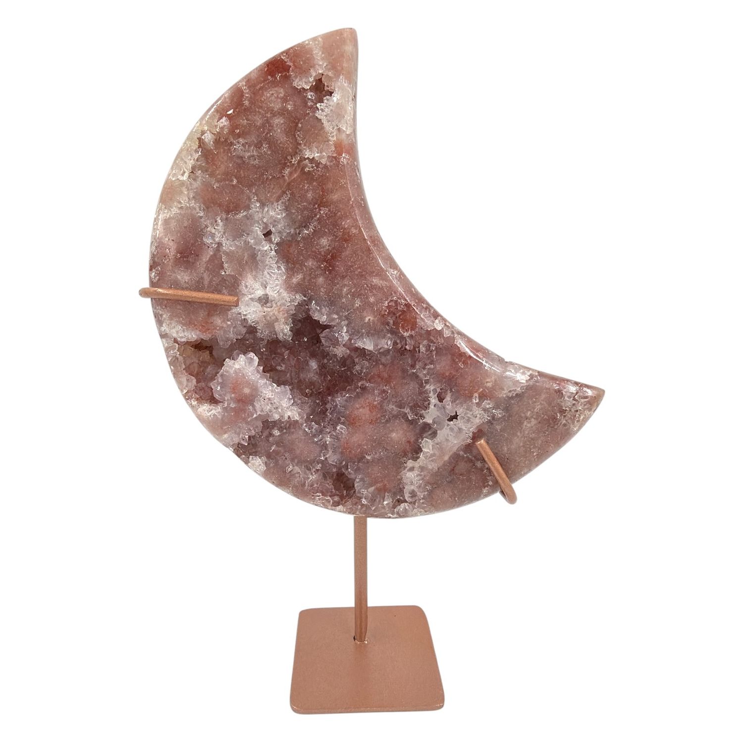 Roze amethist maan op standaard -706  gram