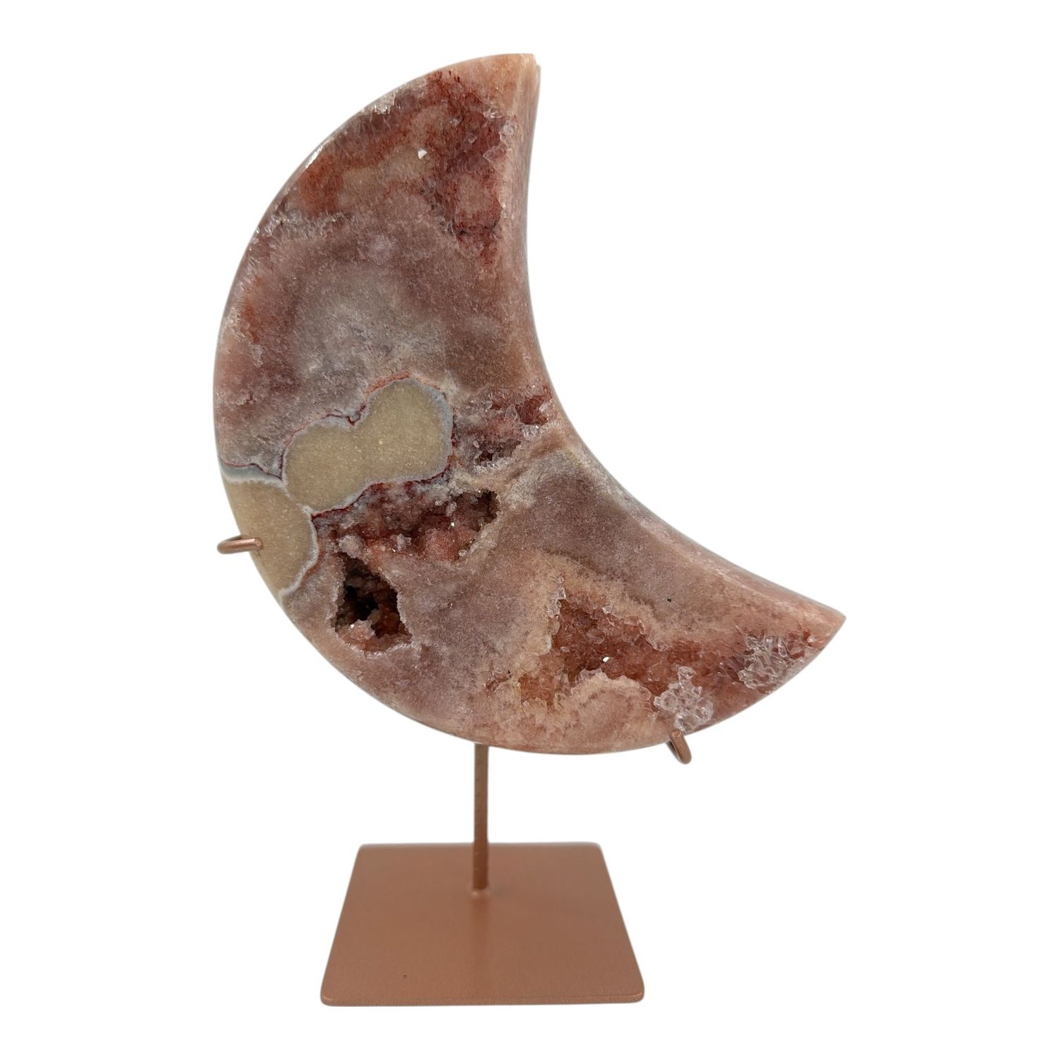 Roze amethist maan op standaard -1.15kg