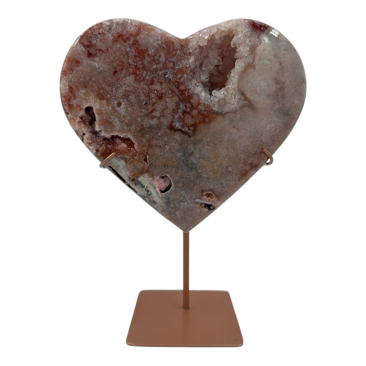Roze amethist hart op standaard - 1.62kg