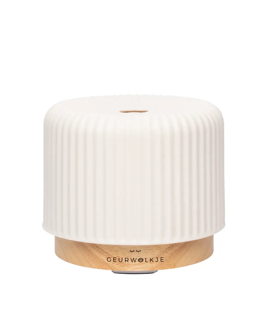 Diffuser Live Slow- Geurwolkje® Aroma Diffuser - Keramiek Wit - 200 ml