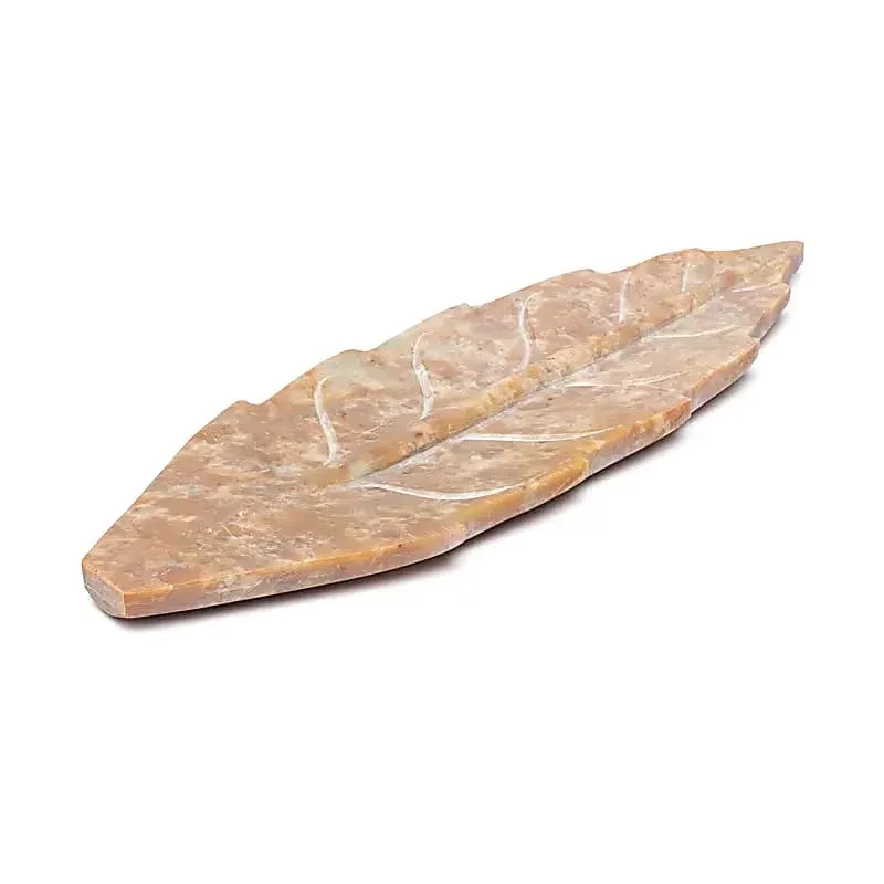 Wierookhouder Blad van Zeepsteen – 25 cm