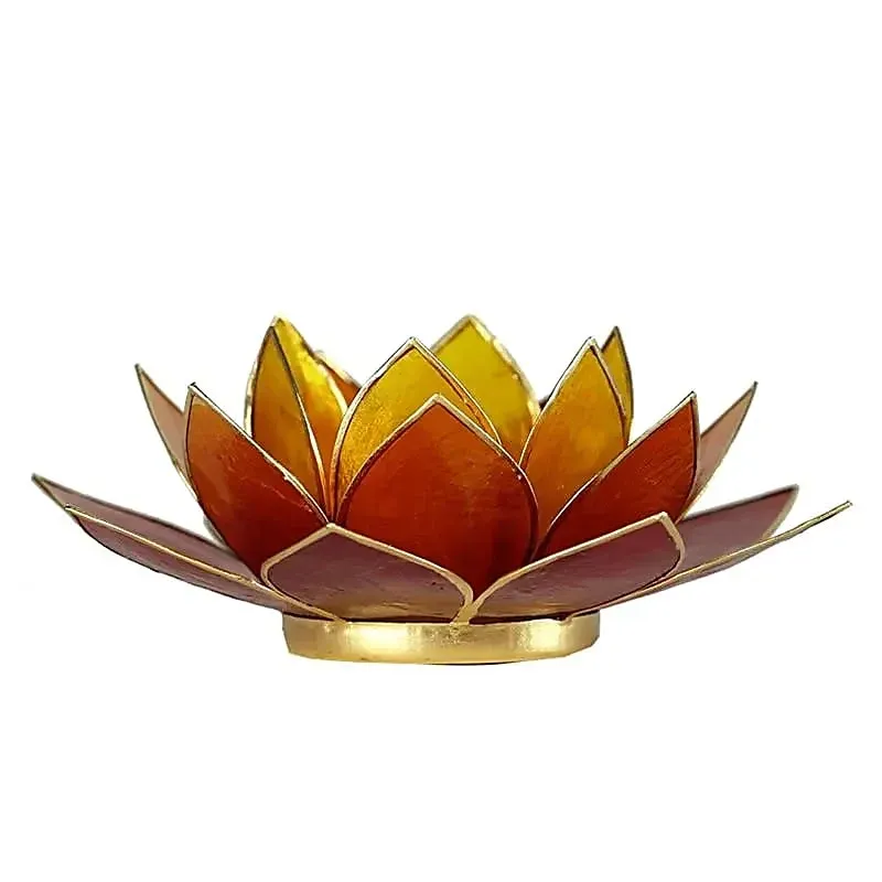 Lotus sfeerlicht 3 kleurig goudrand - 13.5 cm