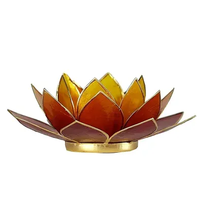 Lotus sfeerlicht 3 kleurig goudrand - 13.5 cm