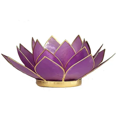 Lotus sfeerlicht lila goudrand - 13.5 cm