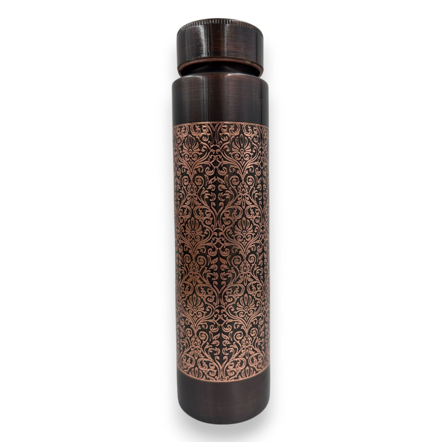 Koperen waterfles ornament zwart – ca. 900 ml