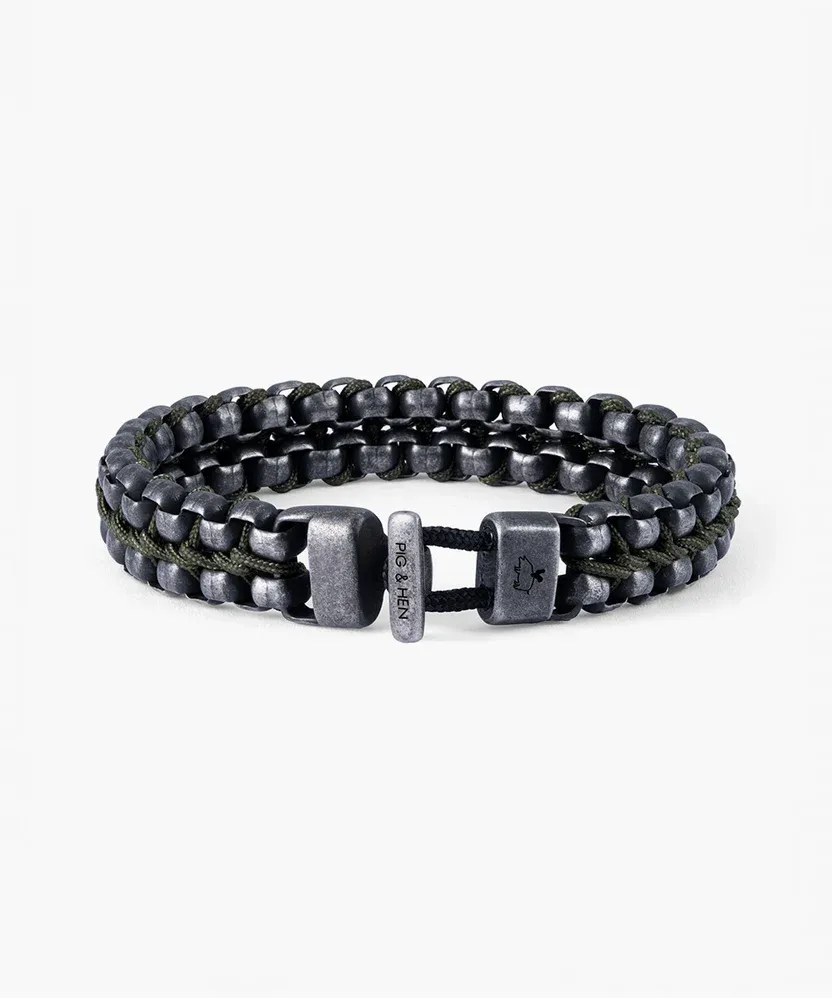 Pig &amp; Hen - Armband - Catena Venetian DBL Army | Vintage, Maat: Maat SM (17cm)