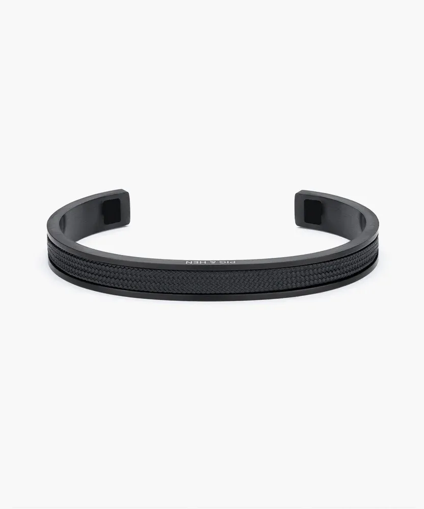 Pig &amp; Hen - Armband - Navarch 9mm Black, Maat: Maat SM (17cm)