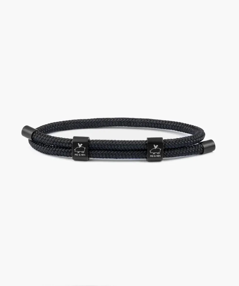 Pig &amp; Hen - Armbandittle Lewis DBL Black, Maat: Maat S (15-17cm)