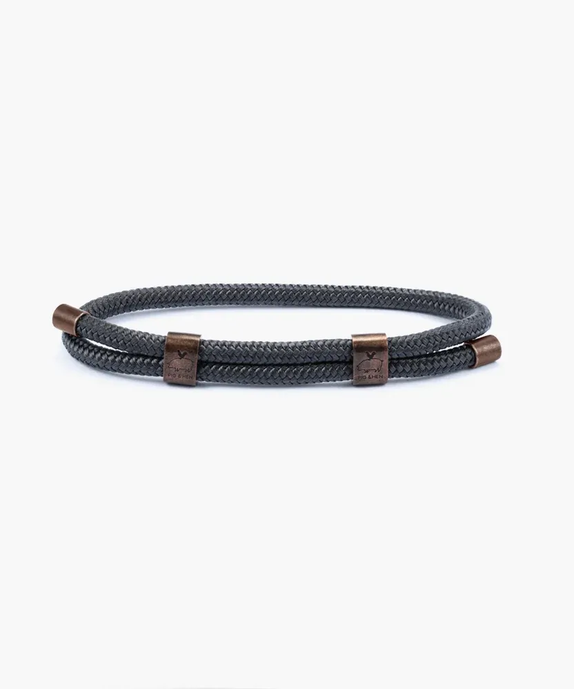 Pig &amp; Hen - Armbandittle Lewis DBL Slate Gray | Bronze, Maat: Maat S (15-17cm)