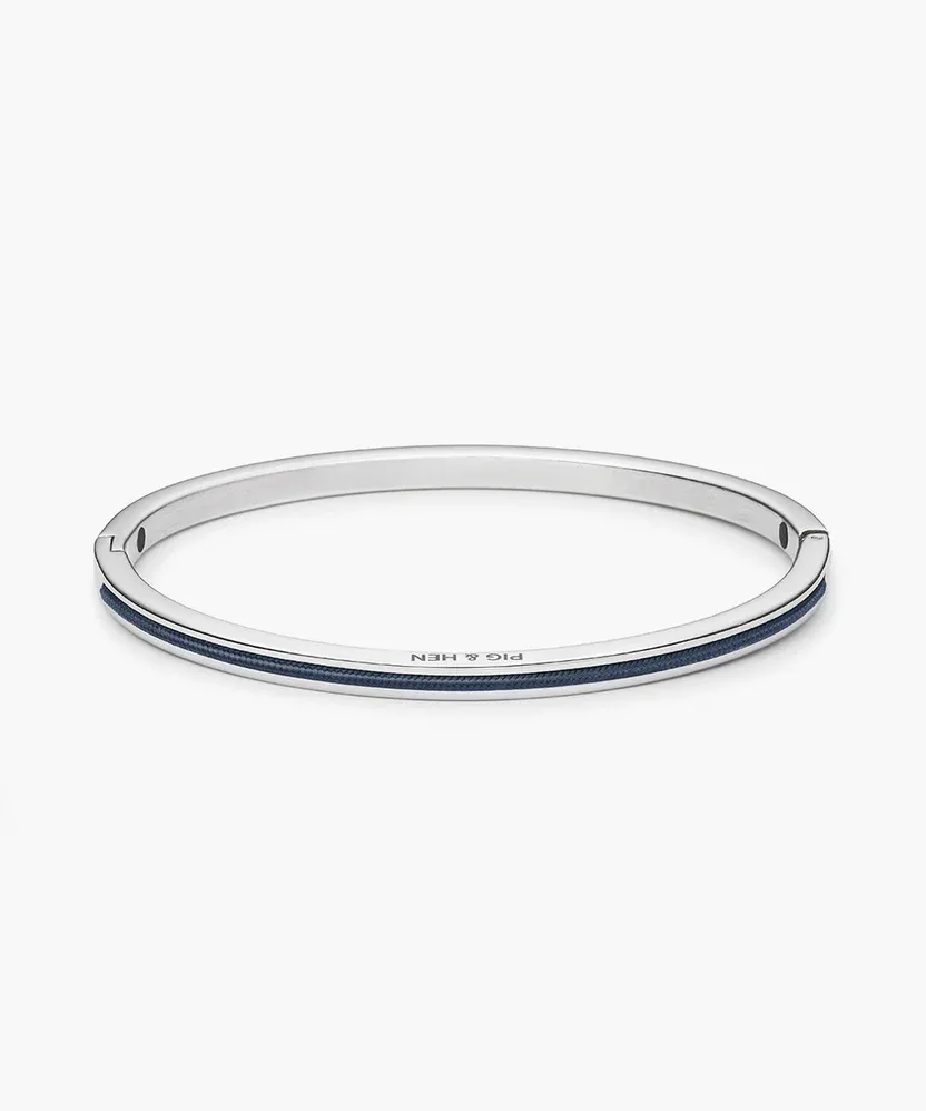 Pig &amp; Hen - Armband - Navarch CLSD Navy | Silver, Maat: Maat S (16cm)