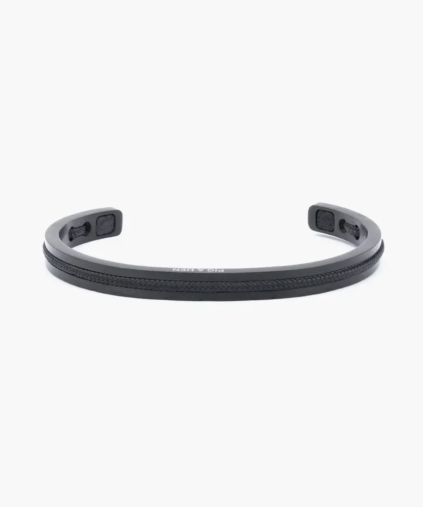 Pig &amp; Hen - Armband - Navarch 6mm Black, Maat: Maat S (16cm)