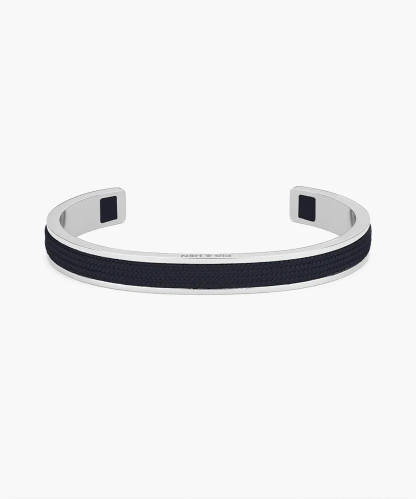 Pig &amp; Hen - Armband - Navarch 9mm Navy | Silver, Maat: Maat SM (17cm)