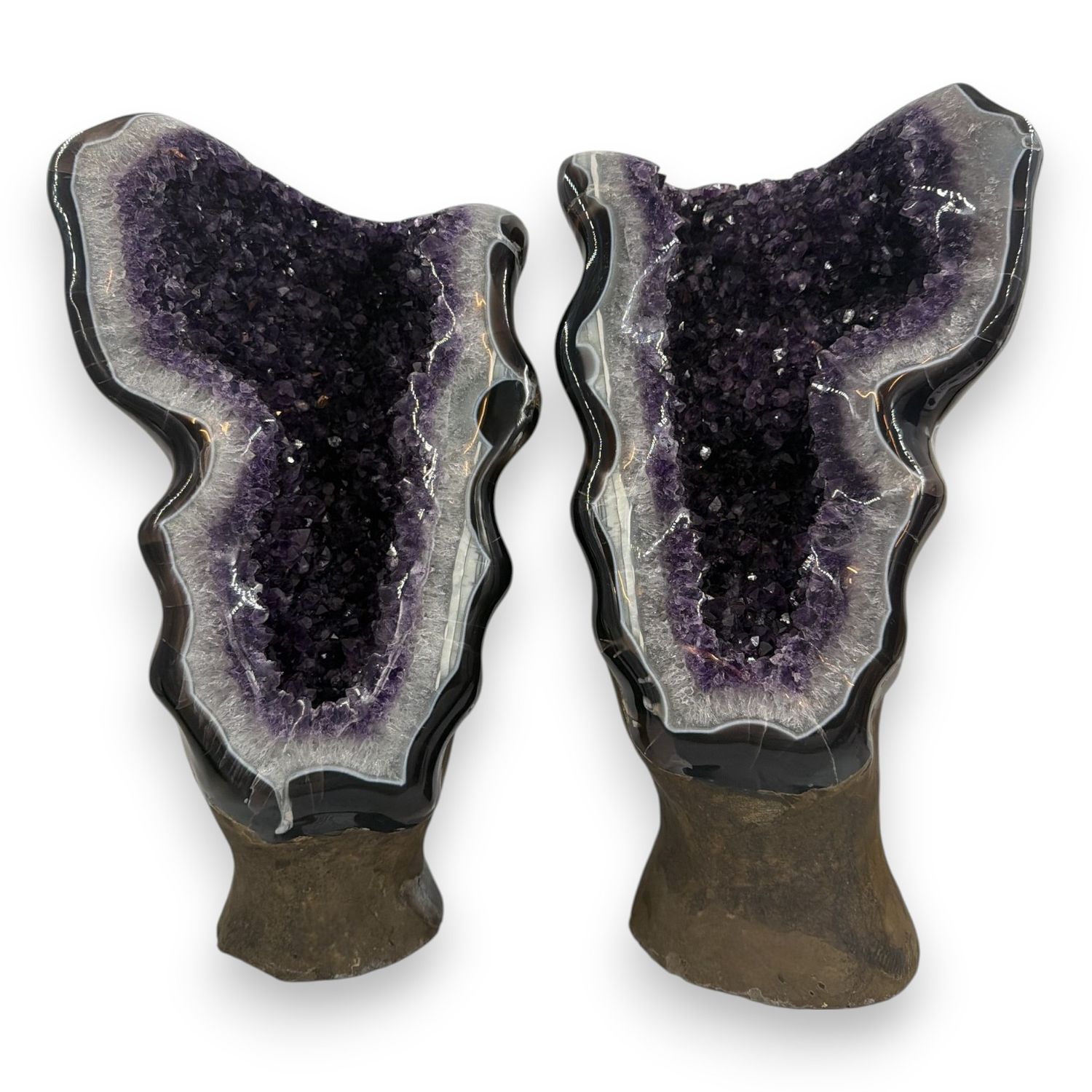 Set van 2 amethistgeodes uit Uruguay