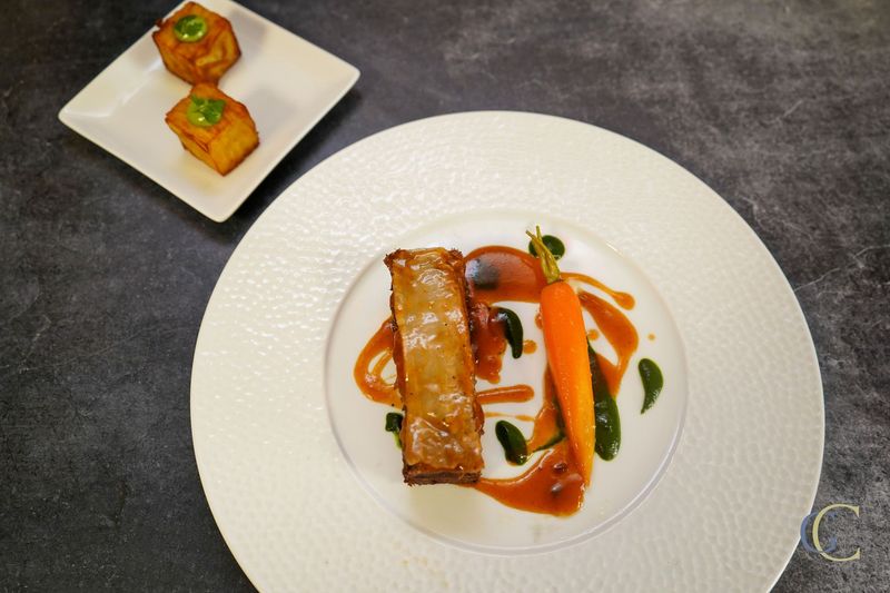 Pressé de Boeuf "bo kho", millefeuilles de pommes de terre