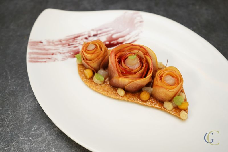 Tarte vigneronne ré-interprétée "La pomme et le vin rouge"