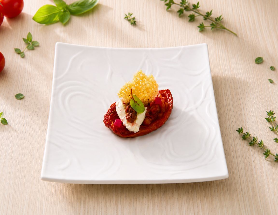 Tomate, framboise et ricotta