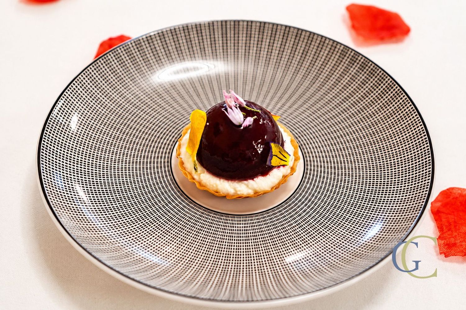 Betteraves en texture, chèvre fraîs